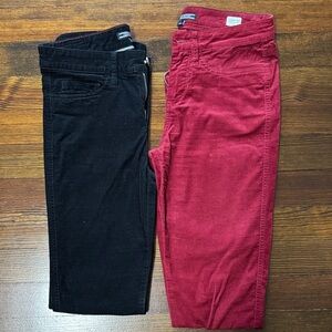 Corduroy Pants Set - Black and Red